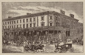 Messrs Green og Edwards, Drapers, Outfitters, etc., 2, 4, 6, 8 og 14, Circus Road, St. John#39;s Wood, W (gravering) av English School