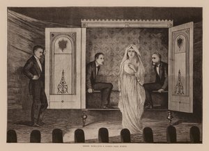 Messrs, Maskelyne und Cookes Dunkle Séance (Gravur) von English School