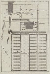 Metropolitan Main Drenage, Plan of the Southern Outfall Works at Crossness (gravering) av English School