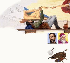 Michelangelo maler det sixtinske kapells tak av English School