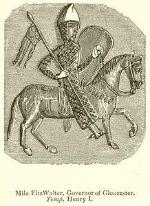 Milo FitzWalter, guvernør i Gloucester. Temp. Henrik I av English School