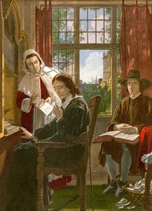 Milton dikterer «Samson Agonistes» (farget gravering) av English School
