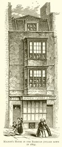 Miltons House in the Barbican (revet ned i 1864)