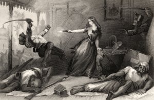 Frøken Wheeler forsvarte seg mot Sepoys ved Cawnpore i 1857, fra 