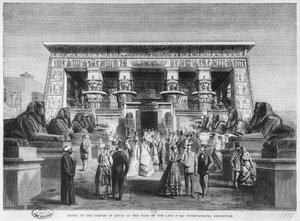 Modell av Edfu-tempelet på den universelle utstillingen på Champ-deMars i Paris, 16. november 1867 av English School