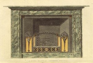 Mona Marble Chimney Piece, fra Ackermanns Repository of Arts, Vol II, 2, Plate 20 av English School