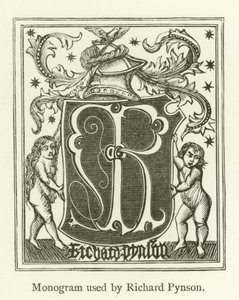 Monogram brukt av Richard Pynson av English School