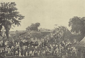 Montem-seremoni ved Salt Hill, 1838 (gravyr) av English School