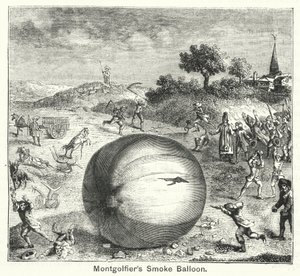 Montgolfiers røykballong (gravering) av English School