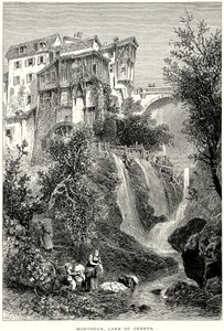 Montreux, Genfersjøen (gravering) av English School