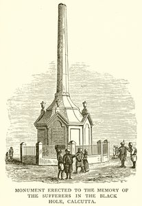 Monument reist til minne om de lidende i det svarte hullet, Calcutta av English School