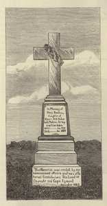 Monument ved Upunka, New Zealand (gravering) av English School