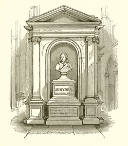 Monument of Dryden i Westminster Abbey av English School