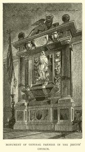 Monument over general Farnese i jesuittkirken av English School