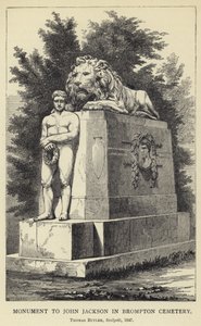 Monument til John Jackson på Brompton Cemetery, Thomas Butler, Sculpsit, 1847 av English School