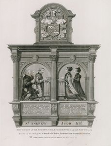 Monument til Sir Andrew Judd, sheriff og borgermester, i St Helens Bishopsgate, London av English School