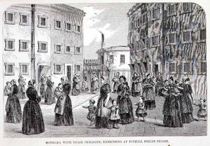 Mødre med barna sine som trener i Tothill Fields Prison, fra 