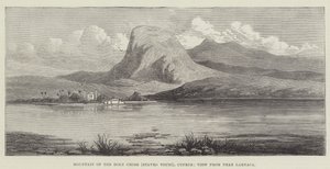 Mountain of the Holy Cross (Stavro Vouni), Kypros, Utsikt fra nær Larnaca (gravering) av English School