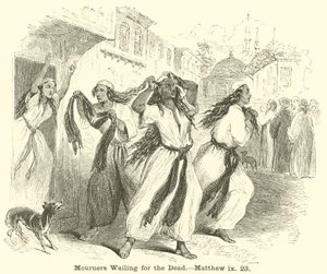 Mourners Wailing for the Dead, Matthew, ix, 23 av English School