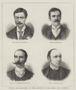 Movers and Seconders of the Address in the Lords and Commons (gravering) av English School