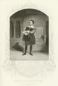 Mr Barry Sullivan som Hamlet, akt II, scene ii av English School
