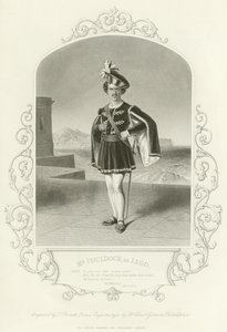 Mr Couldock som Iago, Othello, Act II, Scene I av English School