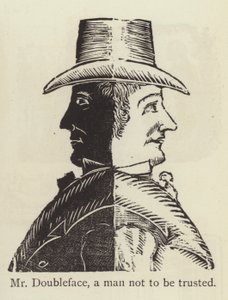 Mr Doubleface, en mann ikke å stole på (gravering) av English School
