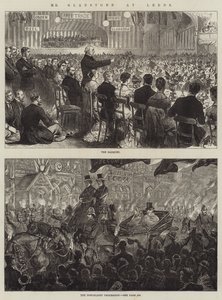 Mr Gladstone i Leeds (gravering) av English School
