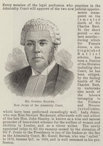 Mr Gorell Barnes, ny dommer ved Admiralitetsdomstolen (gravering) av English School