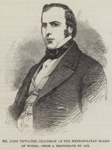 Mr John Thwaites, styreleder for Metropolitan Board of Works (gravering) av English School