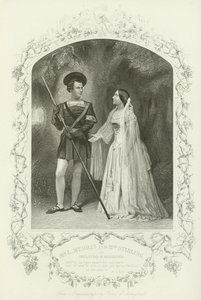 Mr L Murray og Mrs Stirling som Orlando og Rosalind, As You Like It, Act V, scene iv av English School