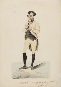 Mr Matthews som Caleb Quotem i Wags of Windsor, York, ca. 1820 av English School