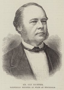 Ole Richter, norsk statsråd i Stockholm (gravering) av English School