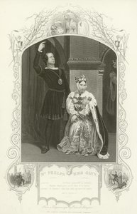 Mr Phelps som Hamlet og Miss Glyn som Queen, Hamlet, Act III, Scene IV av English School