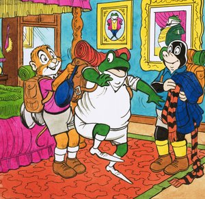 Mr Toad forbereder seg på en fottur av English School