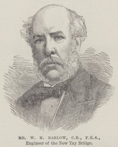 Mr W H Barlow, CE, FRS, ingeniør ved New Tay Bridge (gravering) av English School
