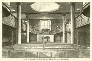 Herr Wesleys første prekehus, Bristol (gravering) av English School