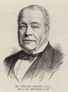 Herr William Chappell, FSA (gravering) av English School