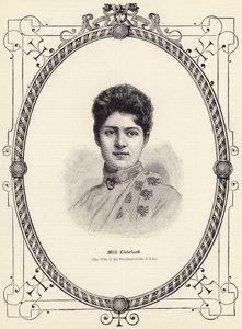 Mrs Cleveland (kona til presidenten i USA) (gravering) av English School