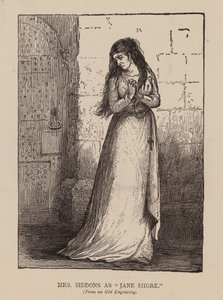 Fru Siddons som «Jane Shore» (gravering) av English School