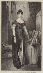 Fru Siddons, fra et maleri av Sir Thomas Lawrence (gravering) av English School