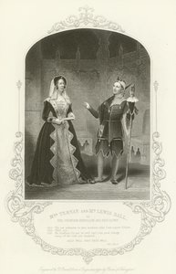 Mrs Ternan og Mr Lewis Ball som grevinnen Rousillon og hennes klovn, Alls Well That Ends Well, Act I, scene iii av English School