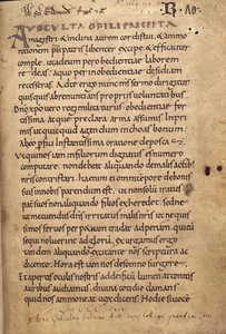 Ms. 197 f.1r Regel av St. Benedict av English School