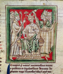 Ms 6712 (A.6.89) fol.141r Richard I (1157-99) miniatyr fra Flores Historiarum, av Matthew Paris, 1250-52 av English School