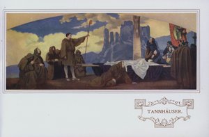 Veggmalerier i Peter Robinson restaurant: Tannhauser (farge litho) av English School