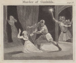 Drapet på Gunhilda (gravering) av English School