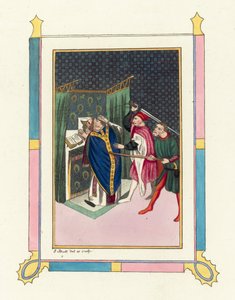 Mordet på Thomas Becket (farget gravering) av English School