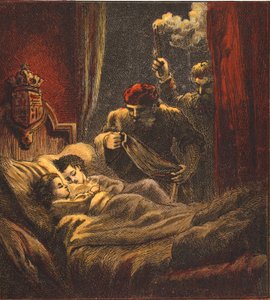 Murder of the Little Princes, pub. 1890 (fargelitografi) av English School