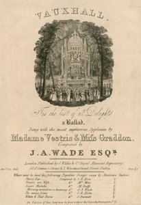 Musikalsk partitur: Tis the Best of All Delights, sunget av Madame Vestris og Miss Graddon, komponert av J A Wade av English School