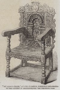 "My Lady's Chair," på Corby Castle, som tidligere tilhørte grevinnen av Derwestwater (gravering) av English School